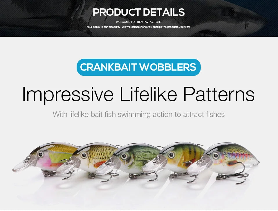 Leurre Rigide Wobbler TREHOOK | Crankbait Bar & Truite — 60mm/70mm